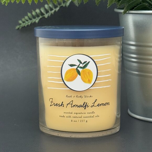 BBW Fresh Amalfi Lemon Bath & Body Works Single Wick Candle - Picture 1 of 10
